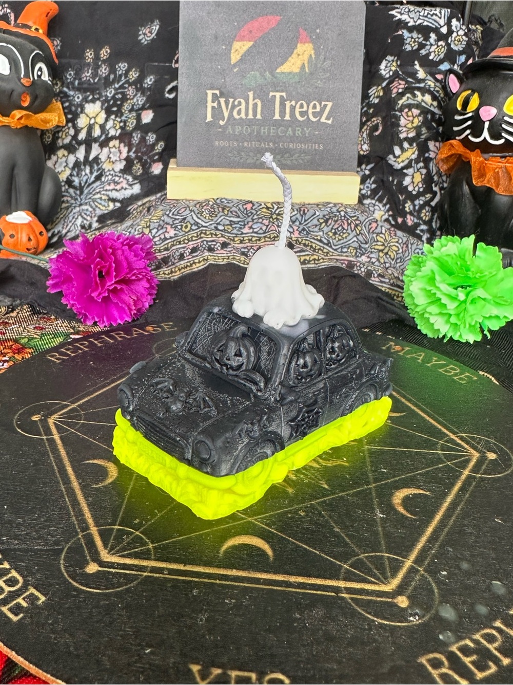 Handmade Halloween Ghost Car Candle